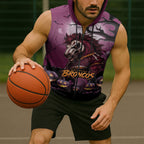 Custom Halloween Brisbane Broncos Sleeveless Zip Hoodie Spooky Australia Mascot Rugby