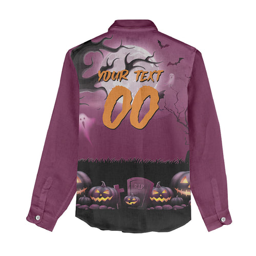 Custom Halloween Brisbane Broncos Women Casual Shirt Spooky Australia Mascot Rugby