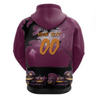 Custom Halloween Brisbane Broncos Zip Hoodie Spooky Australia Mascot Rugby