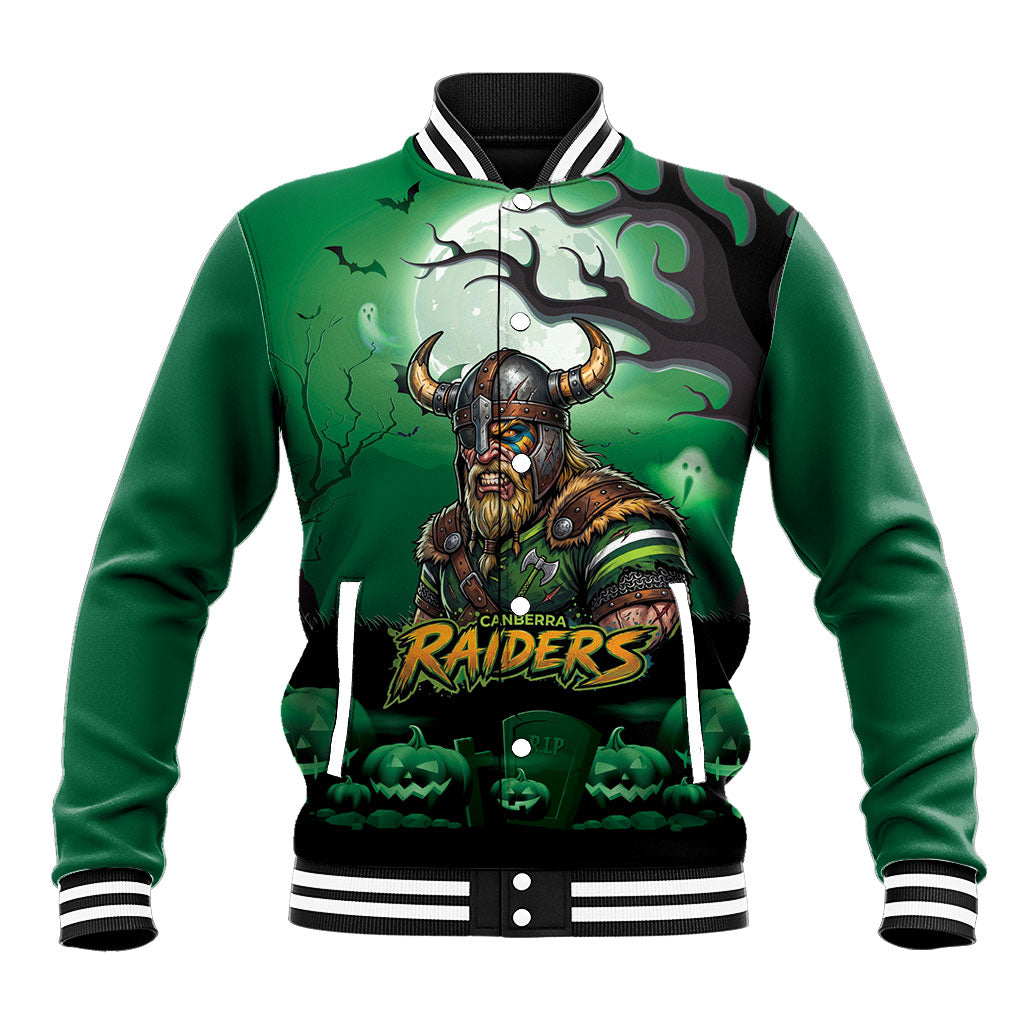 Custom Halloween Canberra Raiders Baseball Jacket Spooky Australia Mascot Rugby