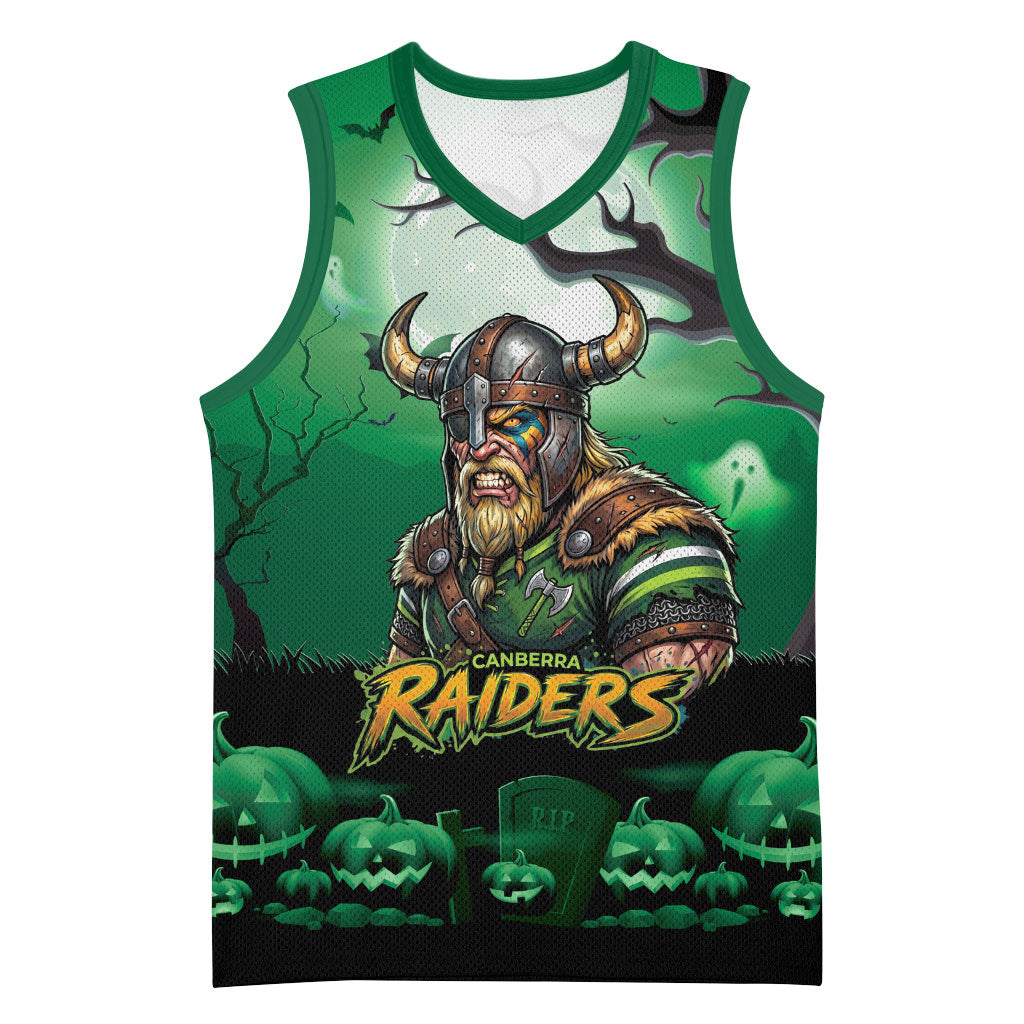 Custom Halloween Canberra Raiders Basketball Jersey Spooky Australia Mascot Rugby