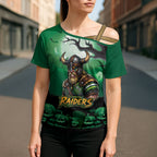 Custom Halloween Canberra Raiders Cross Shoulder Shirt Spooky Australia Mascot Rugby