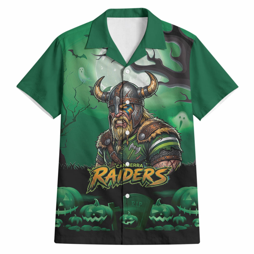 Custom Halloween Canberra Raiders Hawaiian Shirt Spooky Australia Mascot Rugby