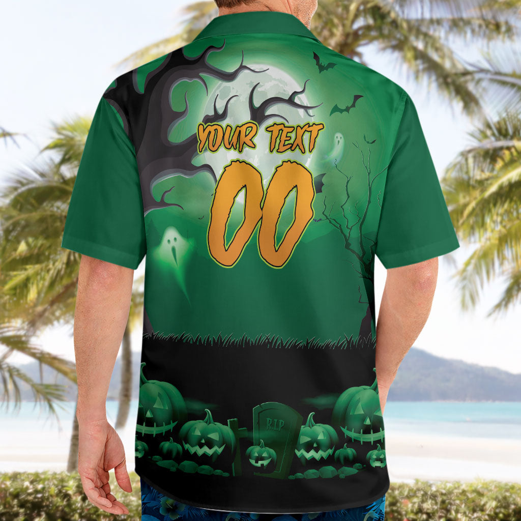 Custom Halloween Canberra Raiders Hawaiian Shirt Spooky Australia Mascot Rugby