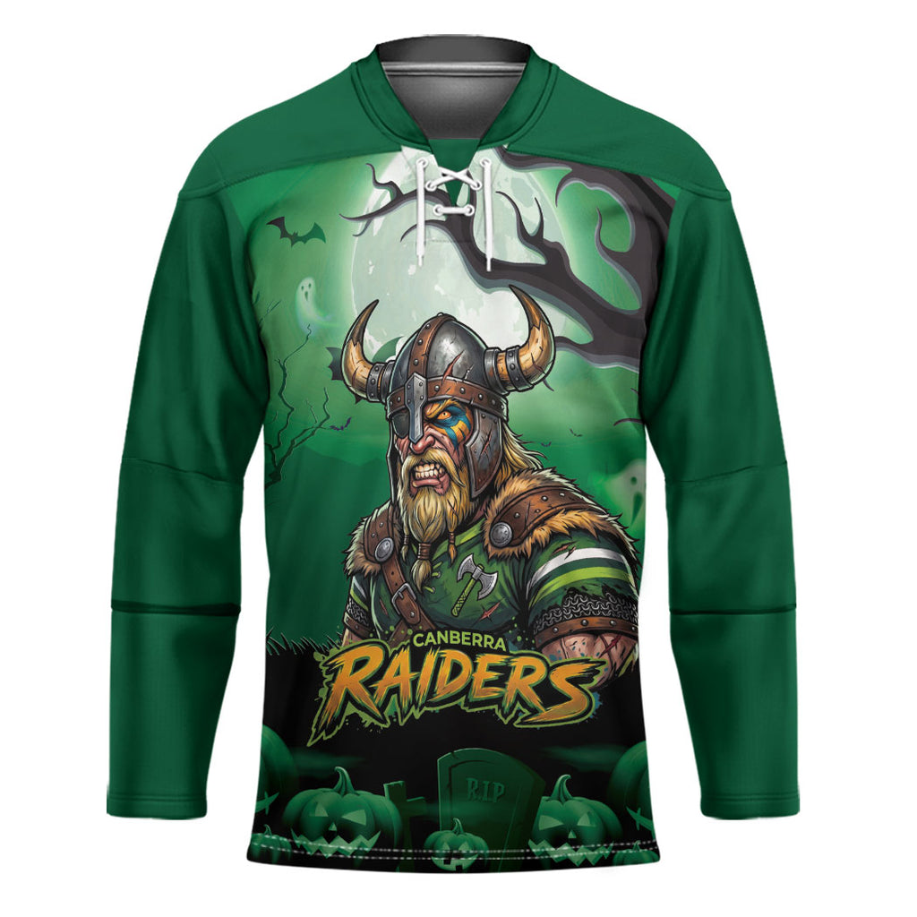 Custom Halloween Canberra Raiders Hockey Jersey Spooky Australia Mascot Rugby