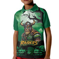 Custom Halloween Canberra Raiders Kid Polo Shirt Spooky Australia Mascot Rugby