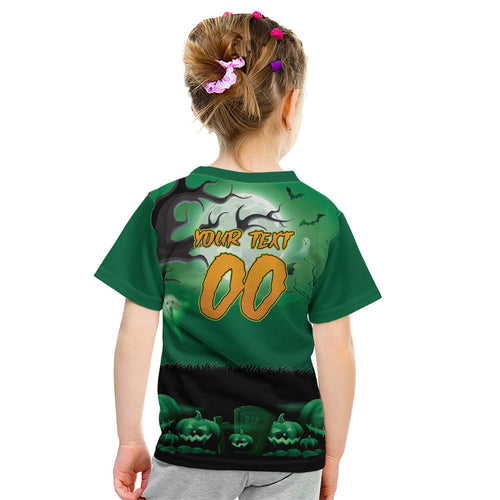 Custom Halloween Canberra Raiders Kid T Shirt Spooky Australia Mascot Rugby