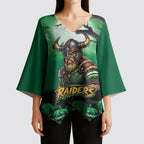 Custom Halloween Canberra Raiders Kimono Sleeve Blouse Spooky Australia Mascot Rugby