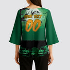 Custom Halloween Canberra Raiders Kimono Sleeve Blouse Spooky Australia Mascot Rugby