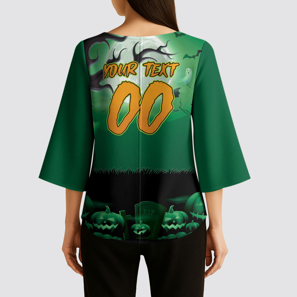 Custom Halloween Canberra Raiders Kimono Sleeve Blouse Spooky Australia Mascot Rugby