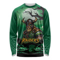 Custom Halloween Canberra Raiders Long Sleeve Shirt Spooky Australia Mascot Rugby