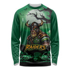 Custom Halloween Canberra Raiders Long Sleeve Shirt Spooky Australia Mascot Rugby