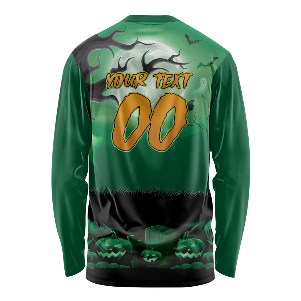 Custom Halloween Canberra Raiders Long Sleeve Shirt Spooky Australia Mascot Rugby