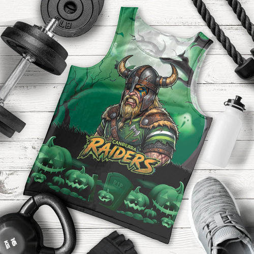Custom Halloween Canberra Raiders Men Tank Top Spooky Australia Mascot Rugby