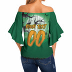 Custom Halloween Canberra Raiders Off Shoulder Wrap Waist Top Spooky Australia Mascot Rugby