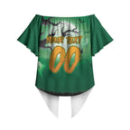 Custom Halloween Canberra Raiders Off Shoulder Wrap Waist Top Spooky Australia Mascot Rugby