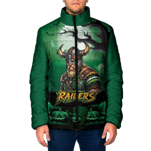 Custom Halloween Canberra Raiders Padded Jacket Spooky Australia Mascot Rugby