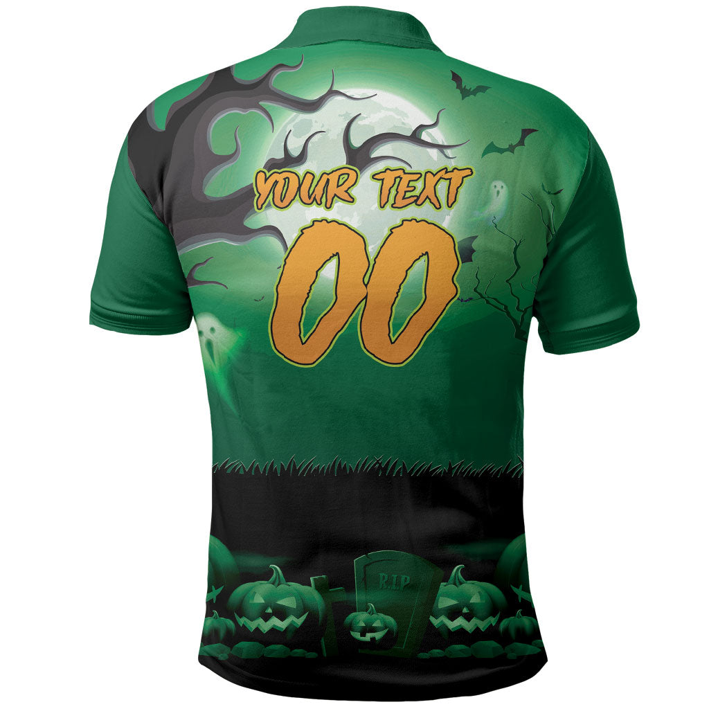 Custom Halloween Canberra Raiders Polo Shirt Spooky Australia Mascot Rugby