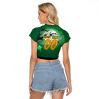 Custom Halloween Canberra Raiders Raglan Cropped T Shirt Spooky Australia Mascot Rugby