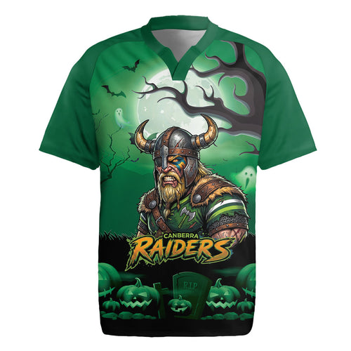 Custom Halloween Canberra Raiders Rugby Jersey Spooky Australia Mascot Rugby