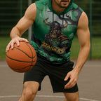 Custom Halloween Canberra Raiders Sleeveless Hoodie Spooky Australia Mascot Rugby