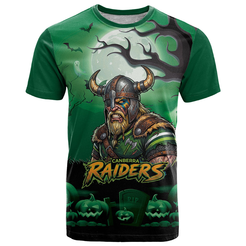 Custom Halloween Canberra Raiders T Shirt Spooky Australia Mascot Rugby