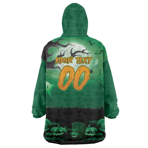 Custom Halloween Canberra Raiders Wearable Blanket Hoodie Spooky Australia Mascot Rugby
