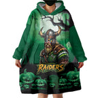 Custom Halloween Canberra Raiders Wearable Blanket Hoodie Spooky Australia Mascot Rugby