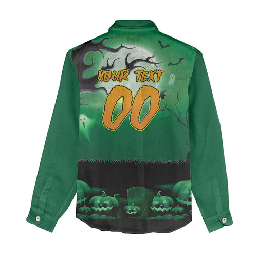 Custom Halloween Canberra Raiders Women Casual Shirt Spooky Australia Mascot Rugby