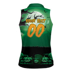 Custom Halloween Canberra Raiders Women Sleeveless Polo Shirt Spooky Australia Mascot Rugby