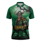 Custom Halloween Canberra Raiders Zipper Polo Shirt Spooky Australia Mascot Rugby