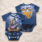 Custom Halloween Canterbury-Bankstown Bulldogs Baby Onesie Spooky Australia Mascot Rugby