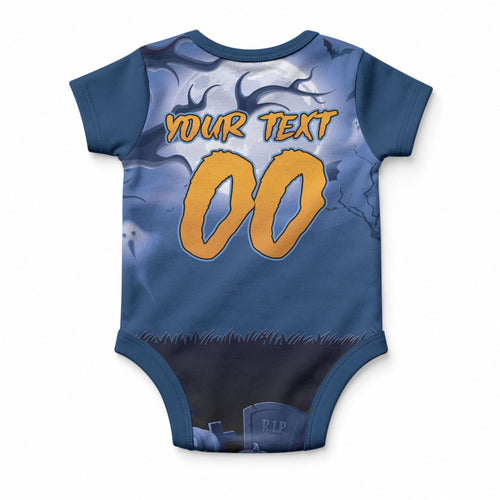 Custom Halloween Canterbury-Bankstown Bulldogs Baby Onesie Spooky Australia Mascot Rugby