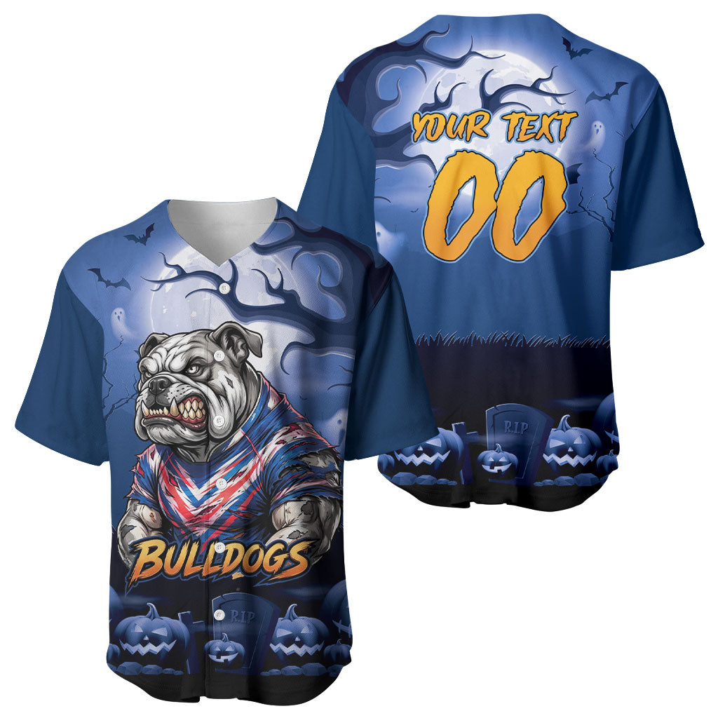 Custom Halloween Canterbury-Bankstown Bulldogs Baseball Jersey Spooky Australia Mascot Rugby