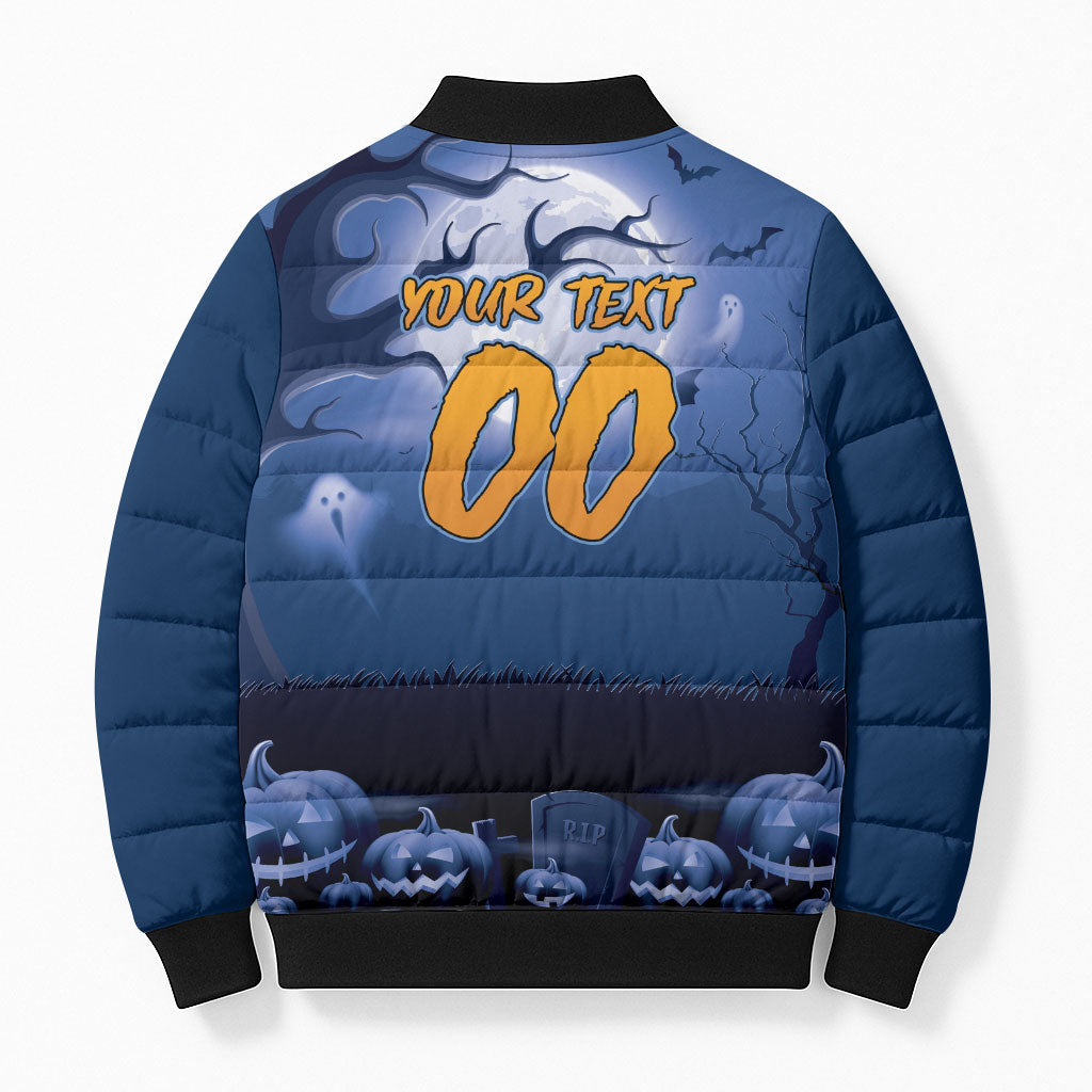 Custom Halloween Canterbury-Bankstown Bulldogs Bomber Puffer Jacket Spooky Australia Mascot Rugby