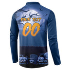 Custom Halloween Canterbury-Bankstown Bulldogs Button Sweatshirt Spooky Australia Mascot Rugby