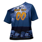 Custom Halloween Canterbury-Bankstown Bulldogs Cross Shoulder Shirt Spooky Australia Mascot Rugby