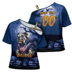 Custom Halloween Canterbury-Bankstown Bulldogs Cross Shoulder Shirt Spooky Australia Mascot Rugby