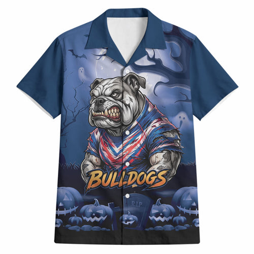 Custom Halloween Canterbury-Bankstown Bulldogs Hawaiian Shirt Spooky Australia Mascot Rugby