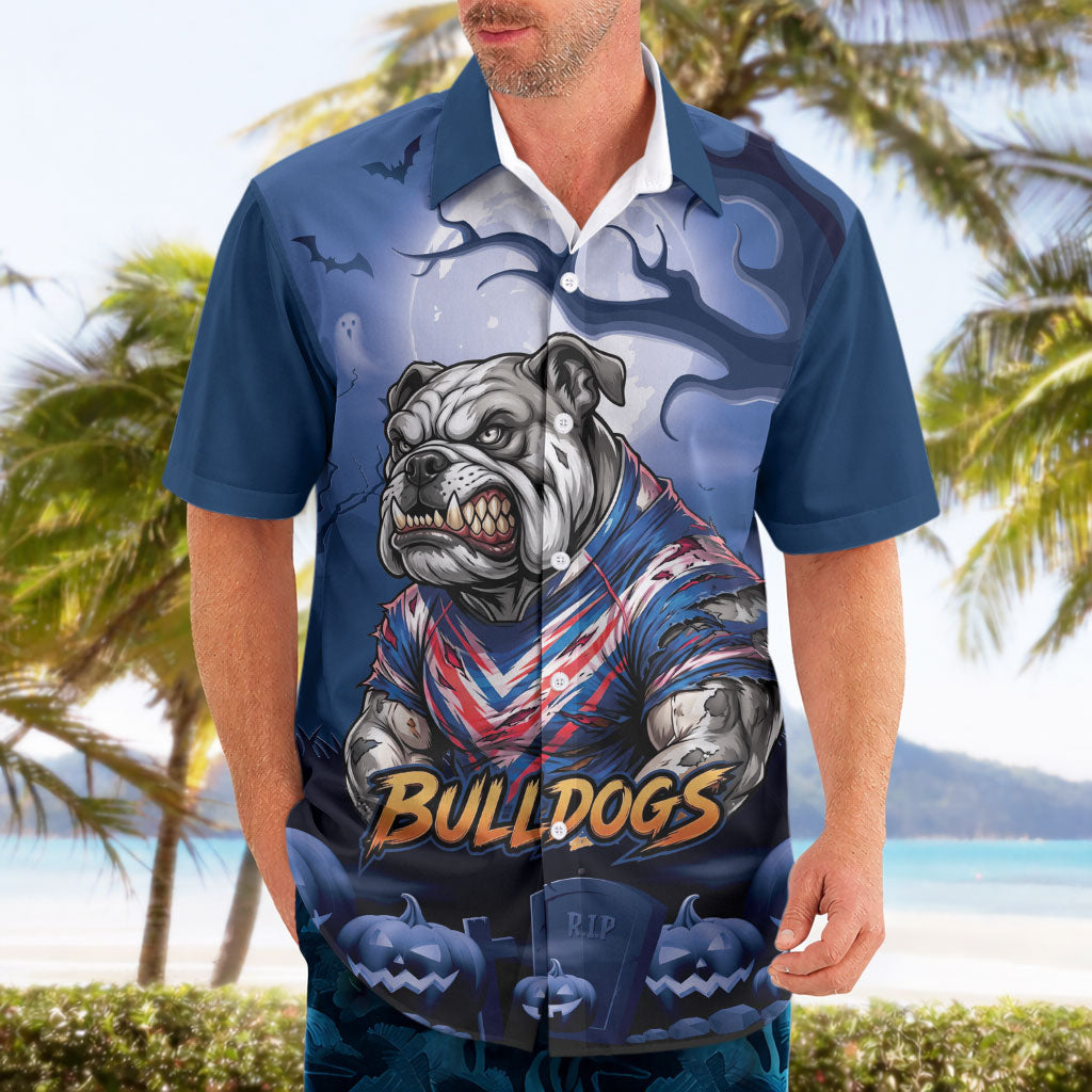 Custom Halloween Canterbury-Bankstown Bulldogs Hawaiian Shirt Spooky Australia Mascot Rugby