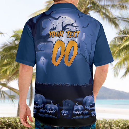 Custom Halloween Canterbury-Bankstown Bulldogs Hawaiian Shirt Spooky Australia Mascot Rugby