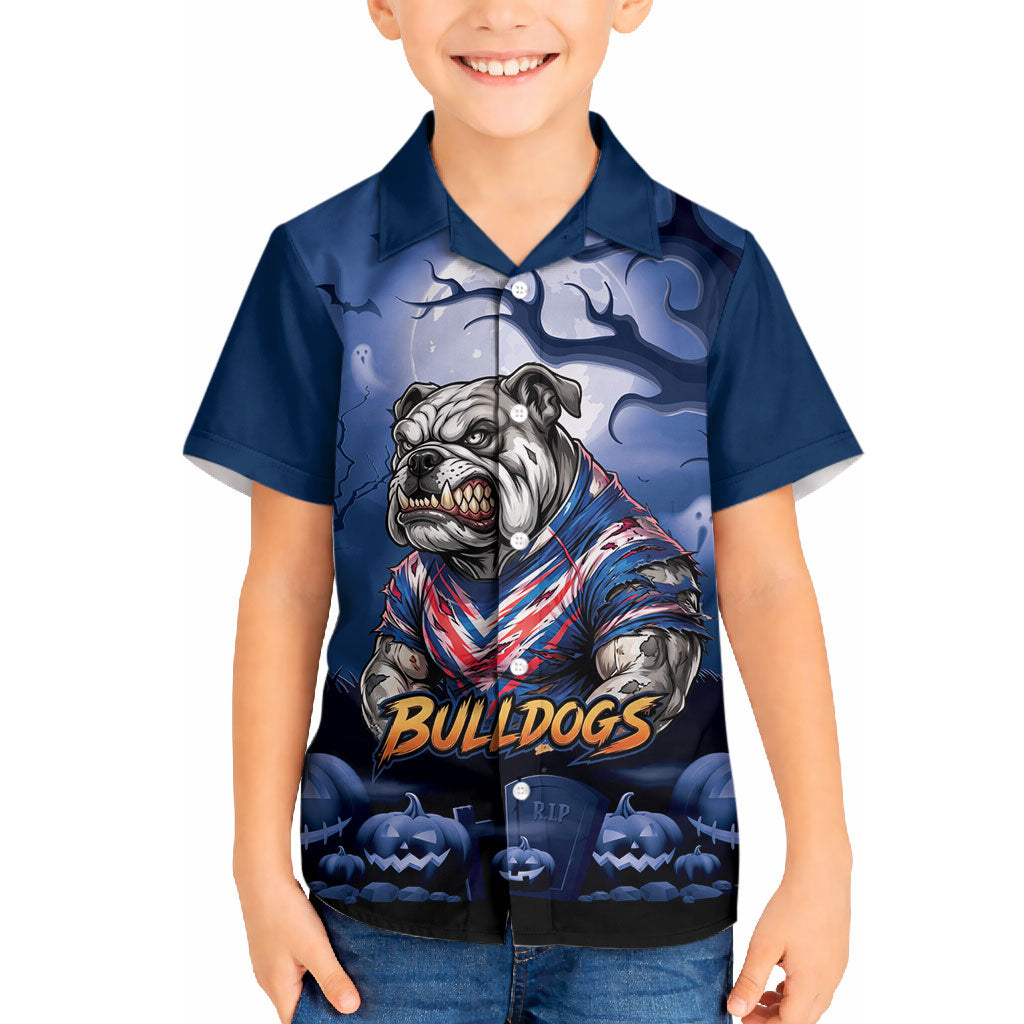 Custom Halloween Canterbury-Bankstown Bulldogs Hawaiian Shirt Spooky Australia Mascot Rugby