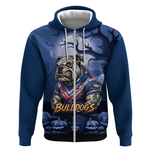 Custom Halloween Canterbury-Bankstown Bulldogs Hoodie Spooky Australia Mascot Rugby