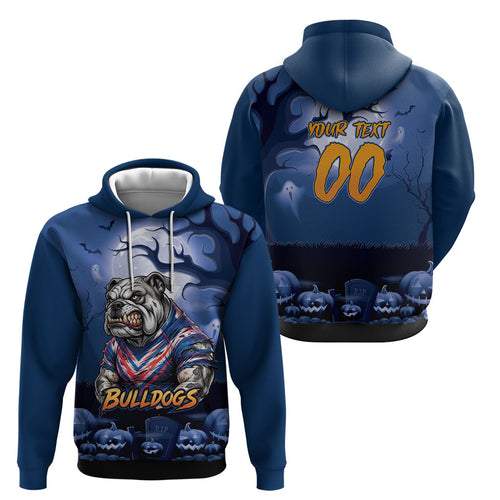 Custom Halloween Canterbury-Bankstown Bulldogs Hoodie Spooky Australia Mascot Rugby