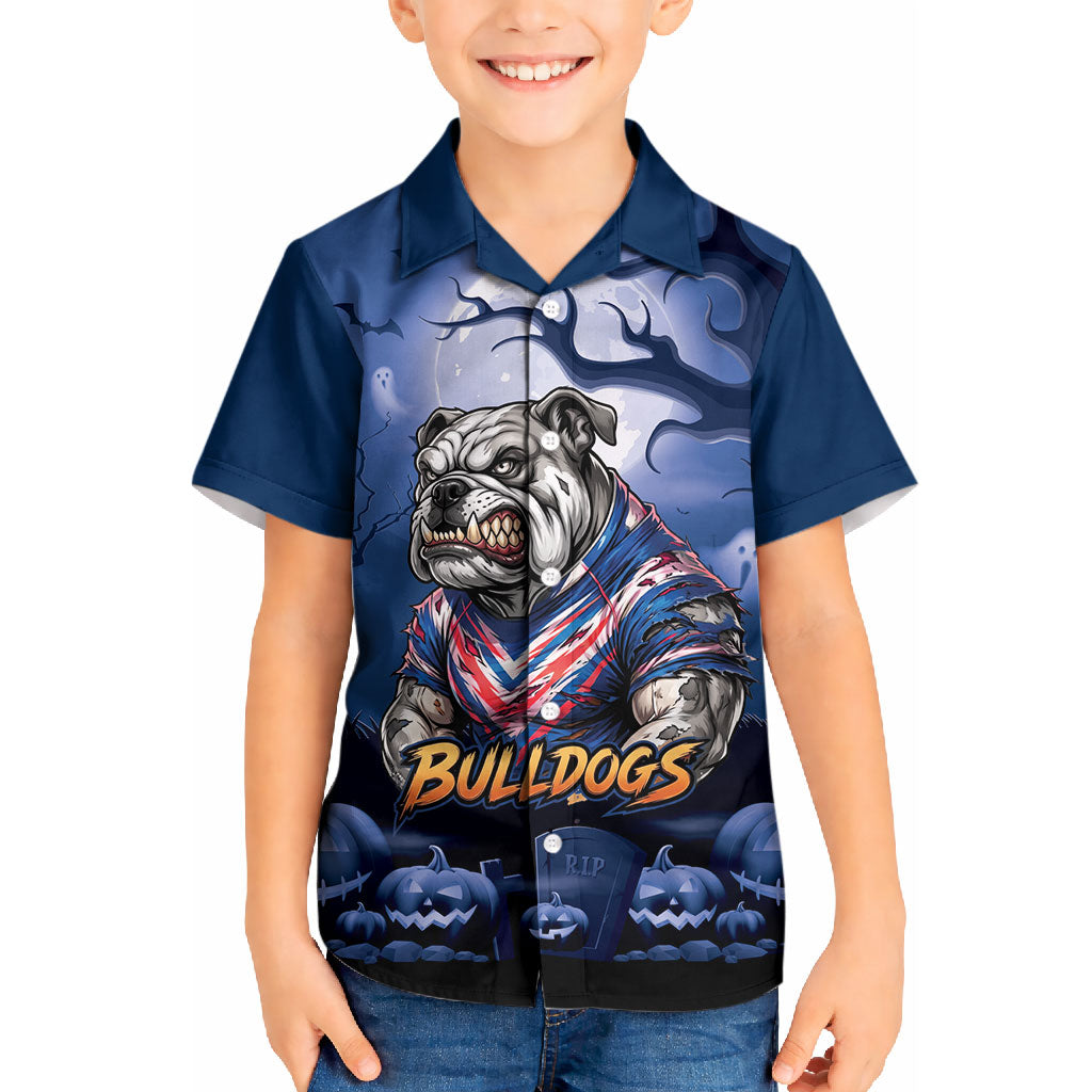 Custom Halloween Canterbury-Bankstown Bulldogs Kid Hawaiian Shirt Spooky Australia Mascot Rugby