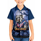 Custom Halloween Canterbury-Bankstown Bulldogs Kid Hawaiian Shirt Spooky Australia Mascot Rugby