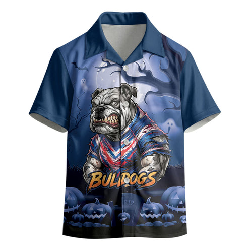 Custom Halloween Canterbury-Bankstown Bulldogs Kid Hawaiian Shirt Spooky Australia Mascot Rugby