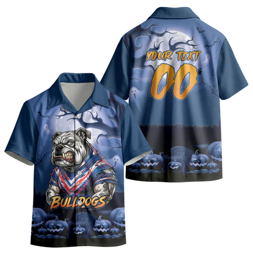 Custom Halloween Canterbury-Bankstown Bulldogs Kid Hawaiian Shirt Spooky Australia Mascot Rugby