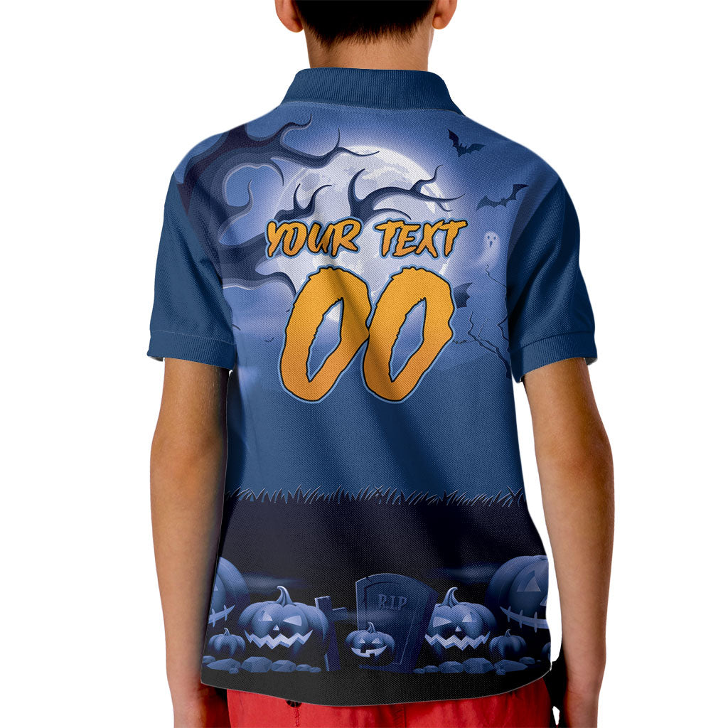 Custom Halloween Canterbury-Bankstown Bulldogs Kid Polo Shirt Spooky Australia Mascot Rugby