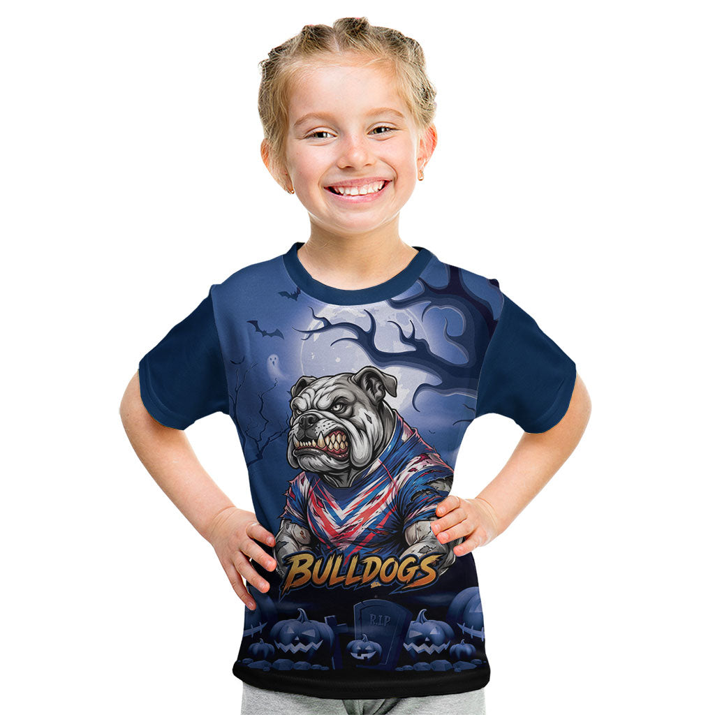 Custom Halloween Canterbury-Bankstown Bulldogs Kid T Shirt Spooky Australia Mascot Rugby